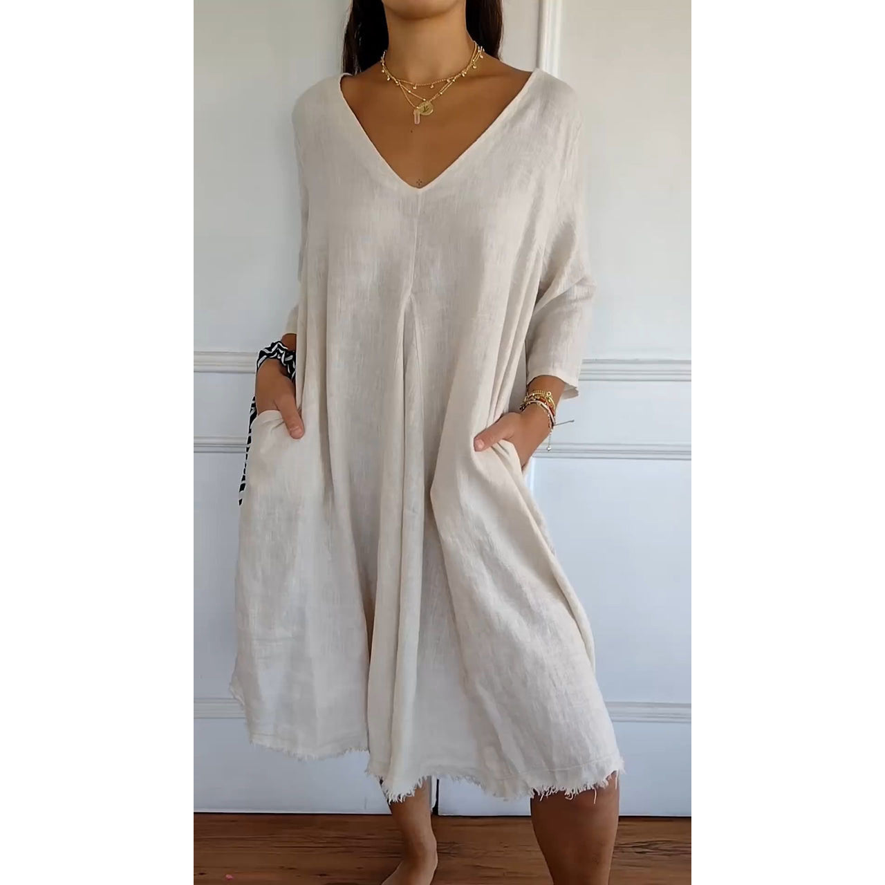 SANDY™|CASUAL RELAXED LINEN DRESS