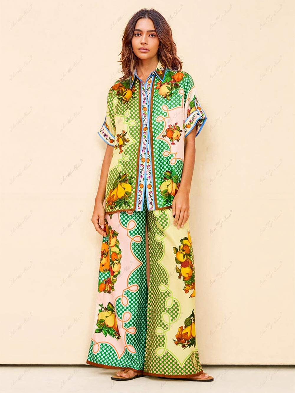 Ria - Multicolor Print Lemon Pants