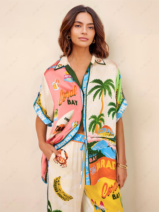 Sunny - Beach Summer Style Printed Two Piece Set