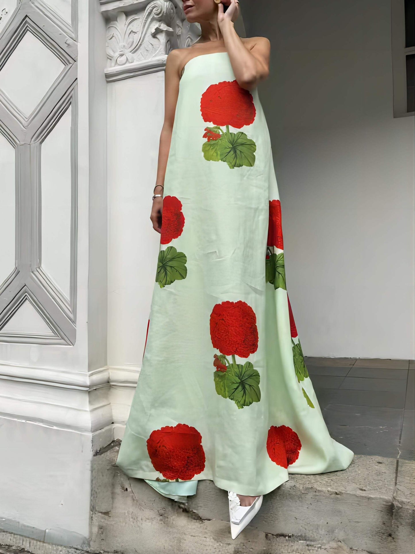 Lexi - Geranium Floral Print Maxi Dress