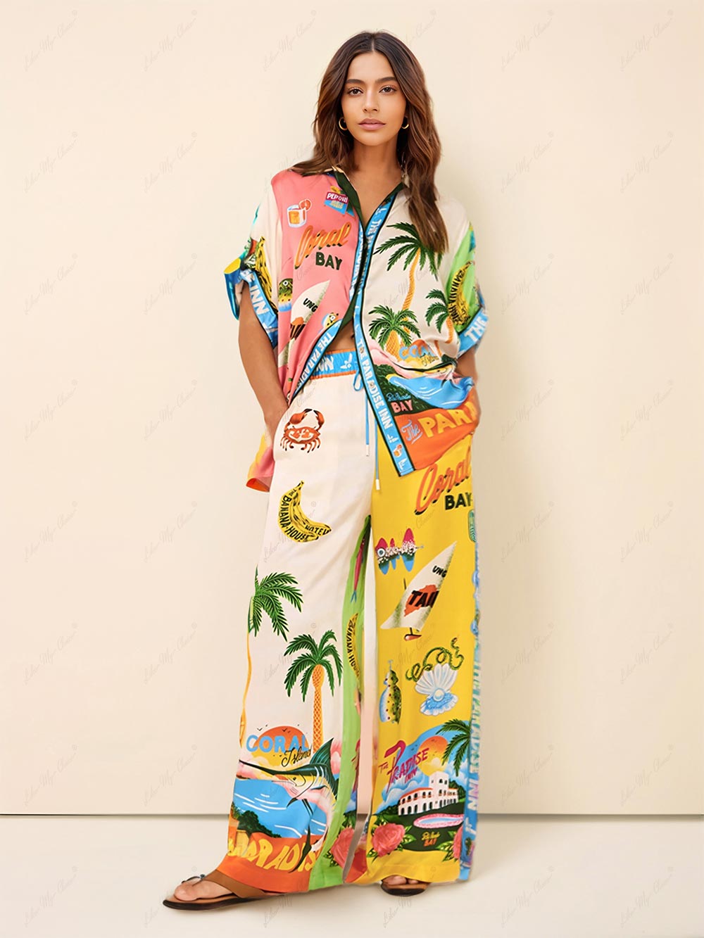 Sunny - Beach Summer Style Printed Two Piece Set