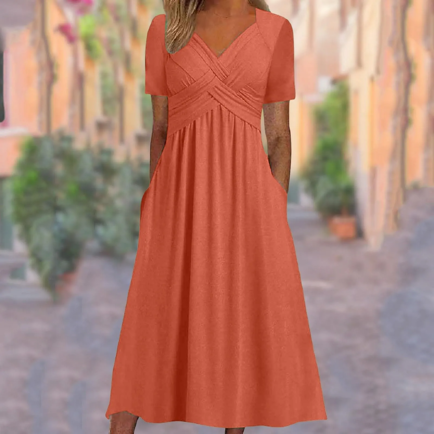 SELMA™| STYLISH CROSS-OVER MAXI DRESS