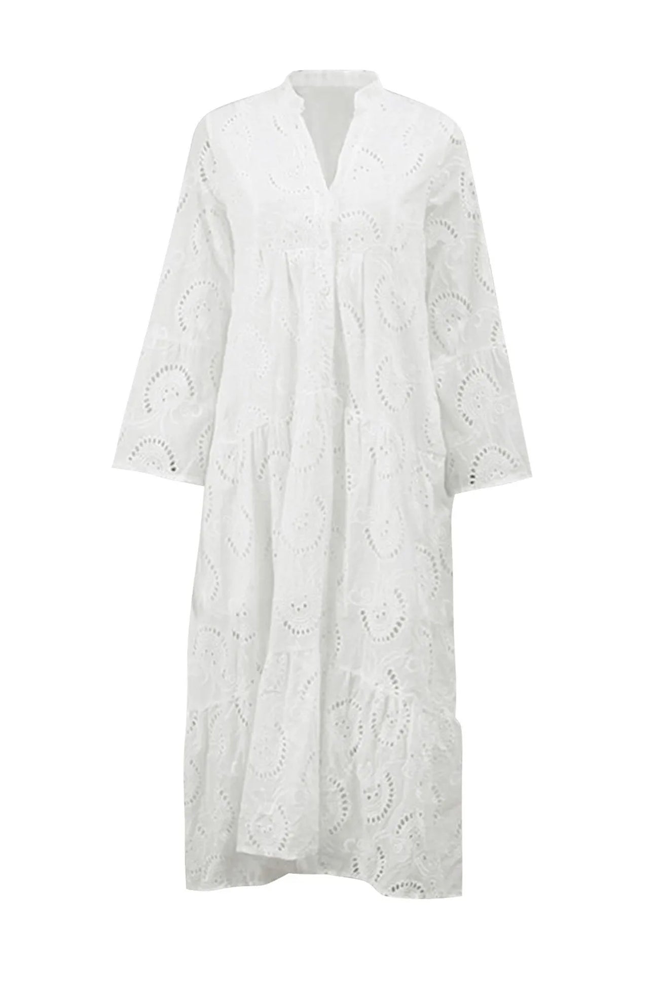 Yasmin - V Neck Embroidery Dress