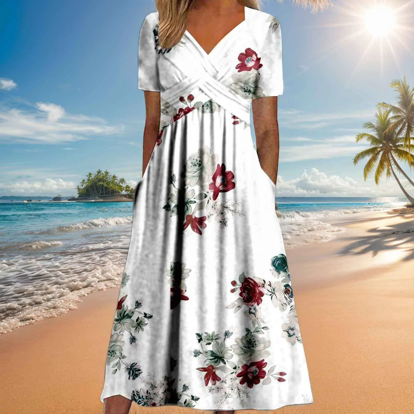 SELMA™| STYLISH CROSS-OVER MAXI DRESS