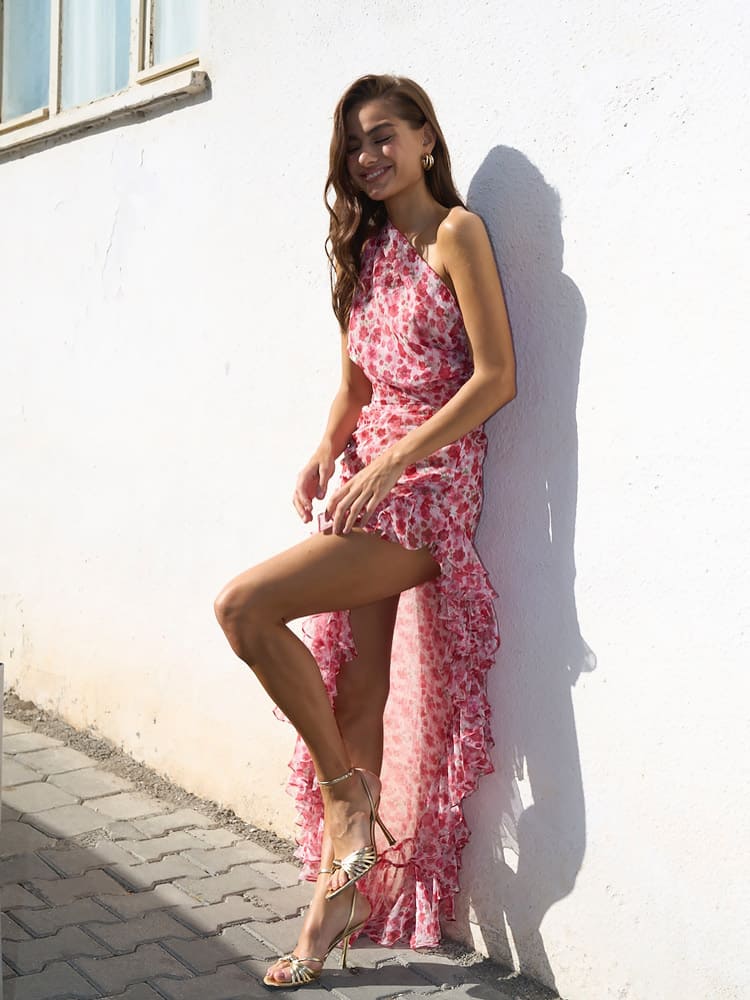 Katie - Ruffle floral print dress