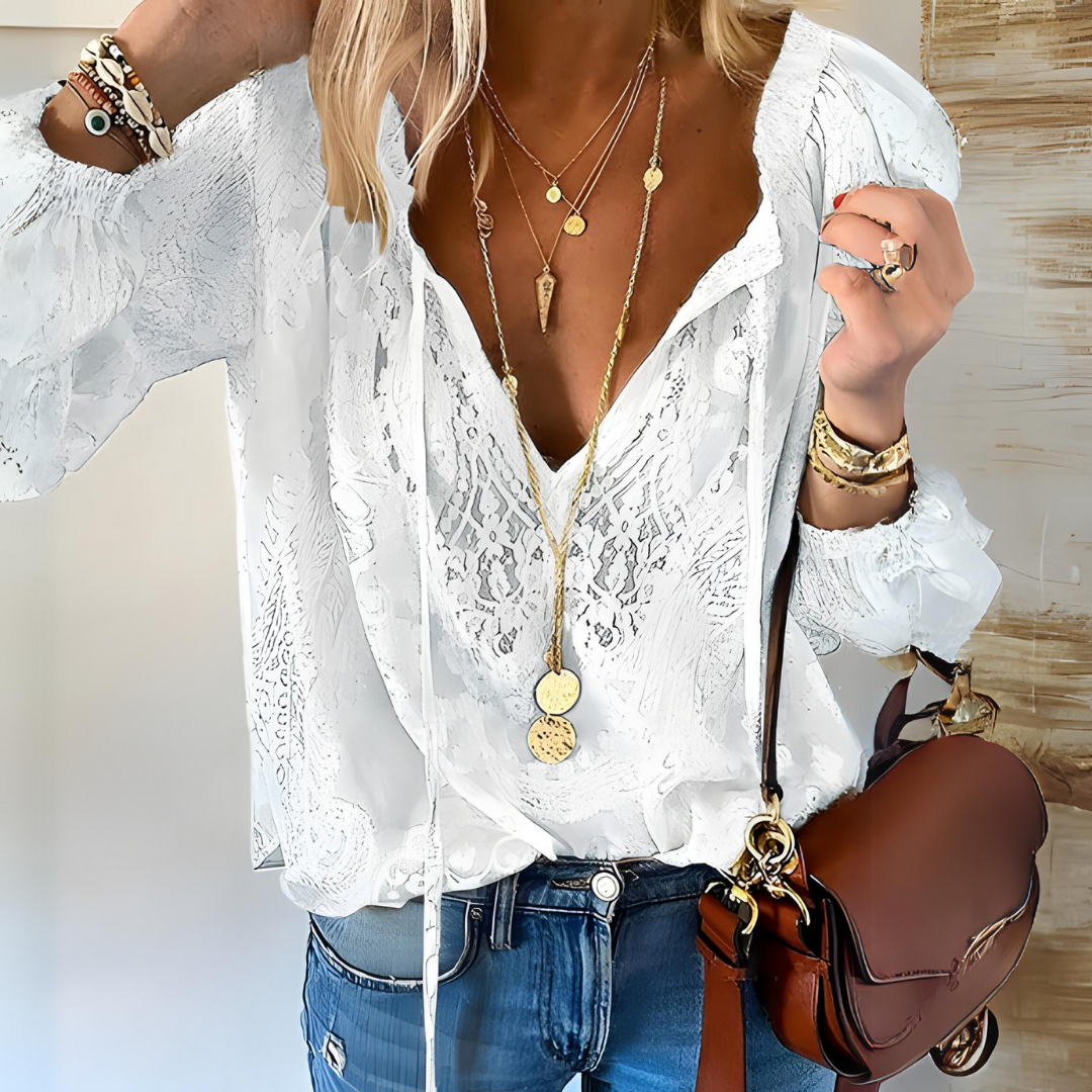 Bellis - Long-Sleeved Lace Blouse