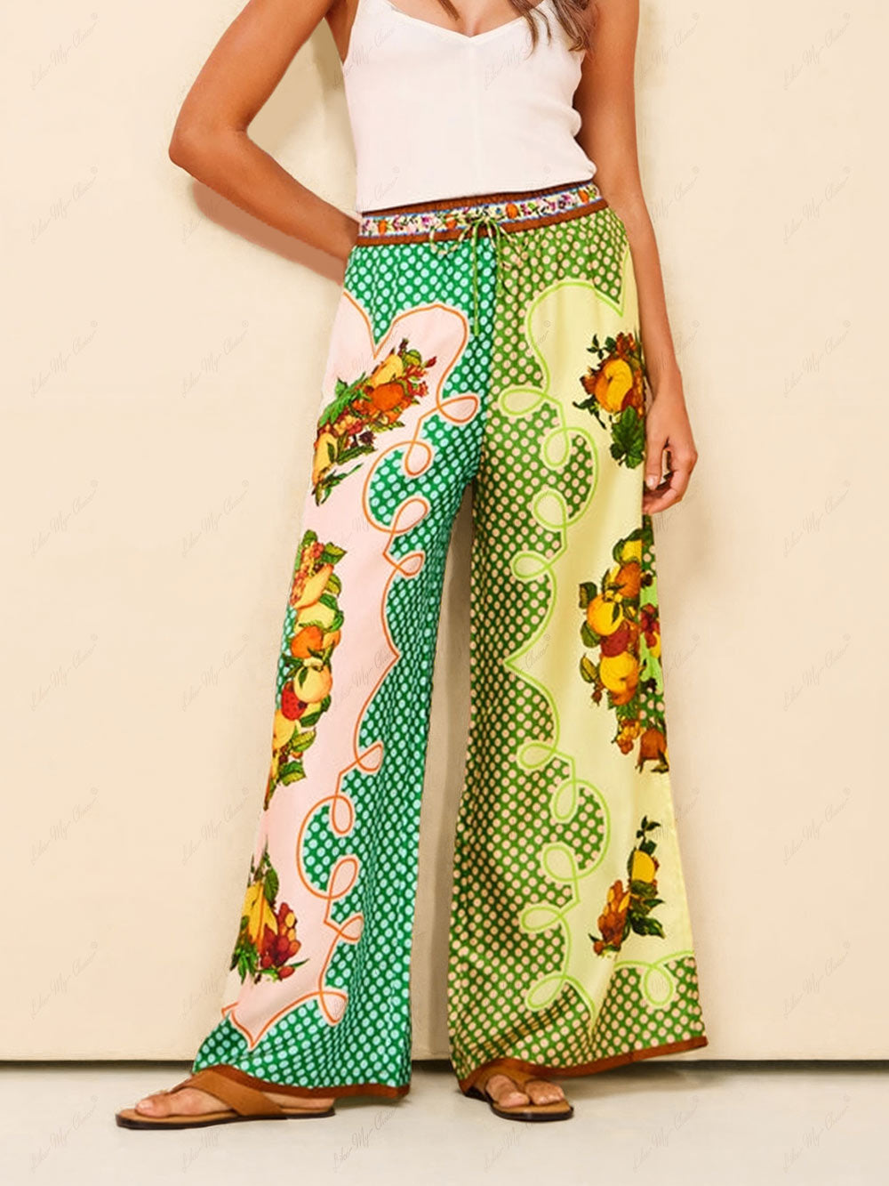 Ria - Multicolor Print Lemon Pants