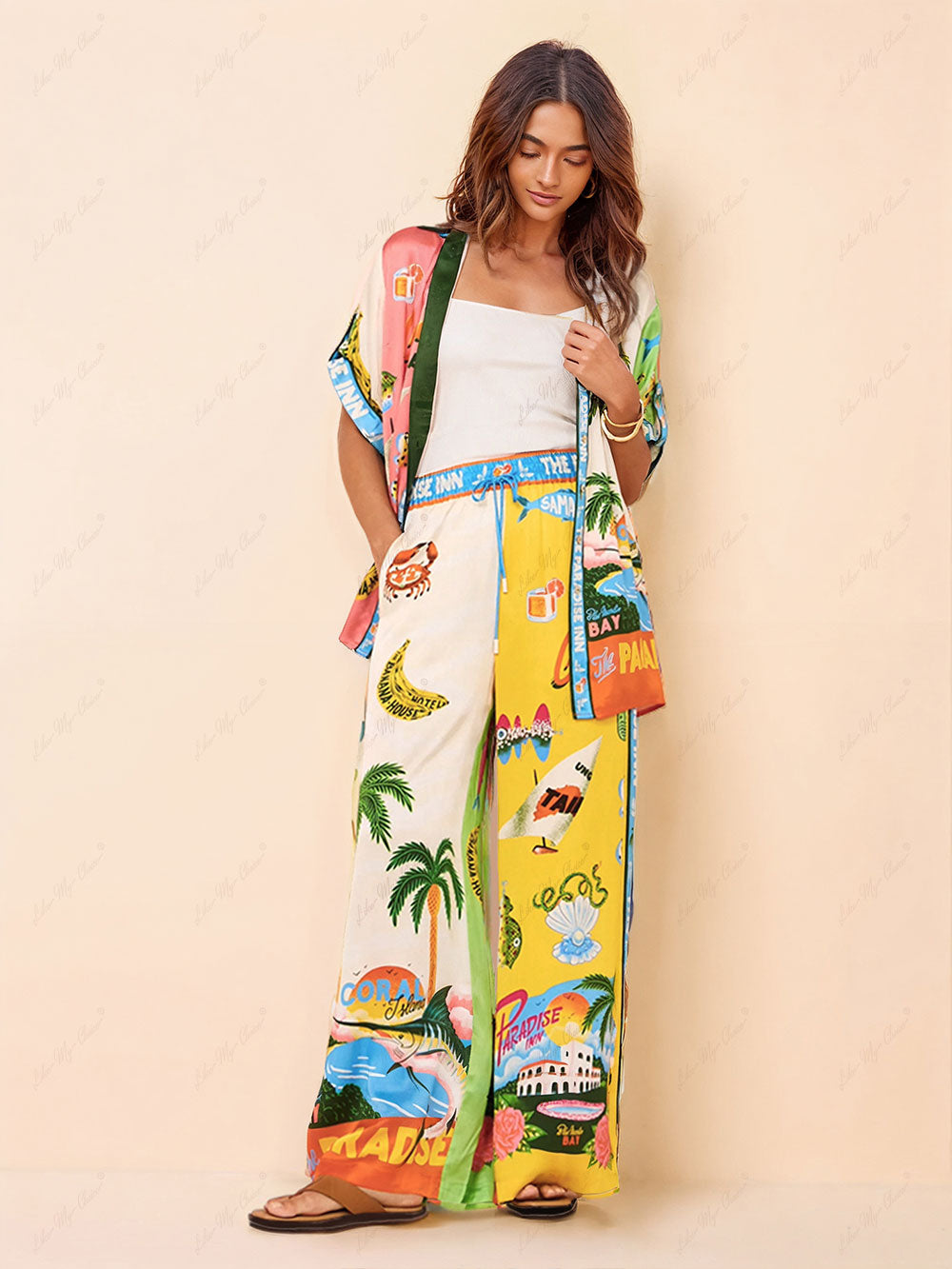 Sunny - Beach Summer Style Printed Two Piece Set