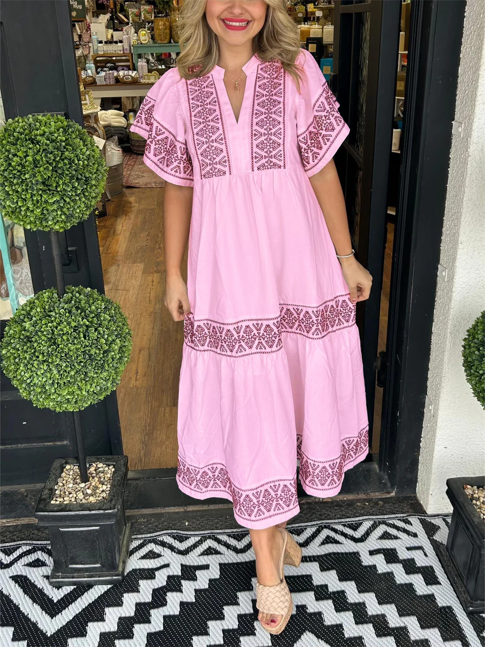 Elondra - Boho Dress with Soft V-neck line