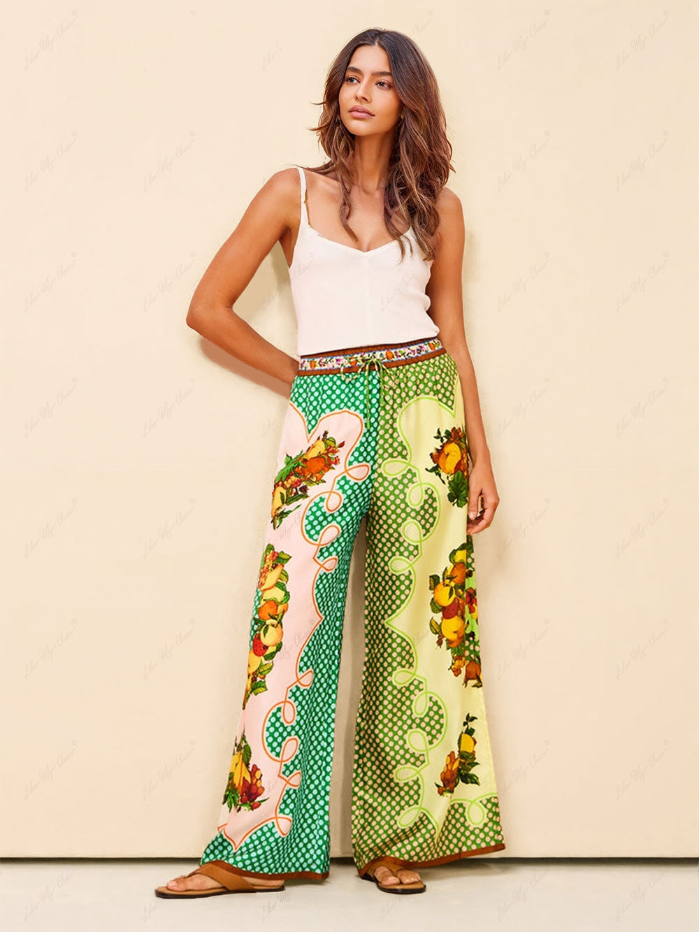 Ria - Multicolor Print Lemon Pants