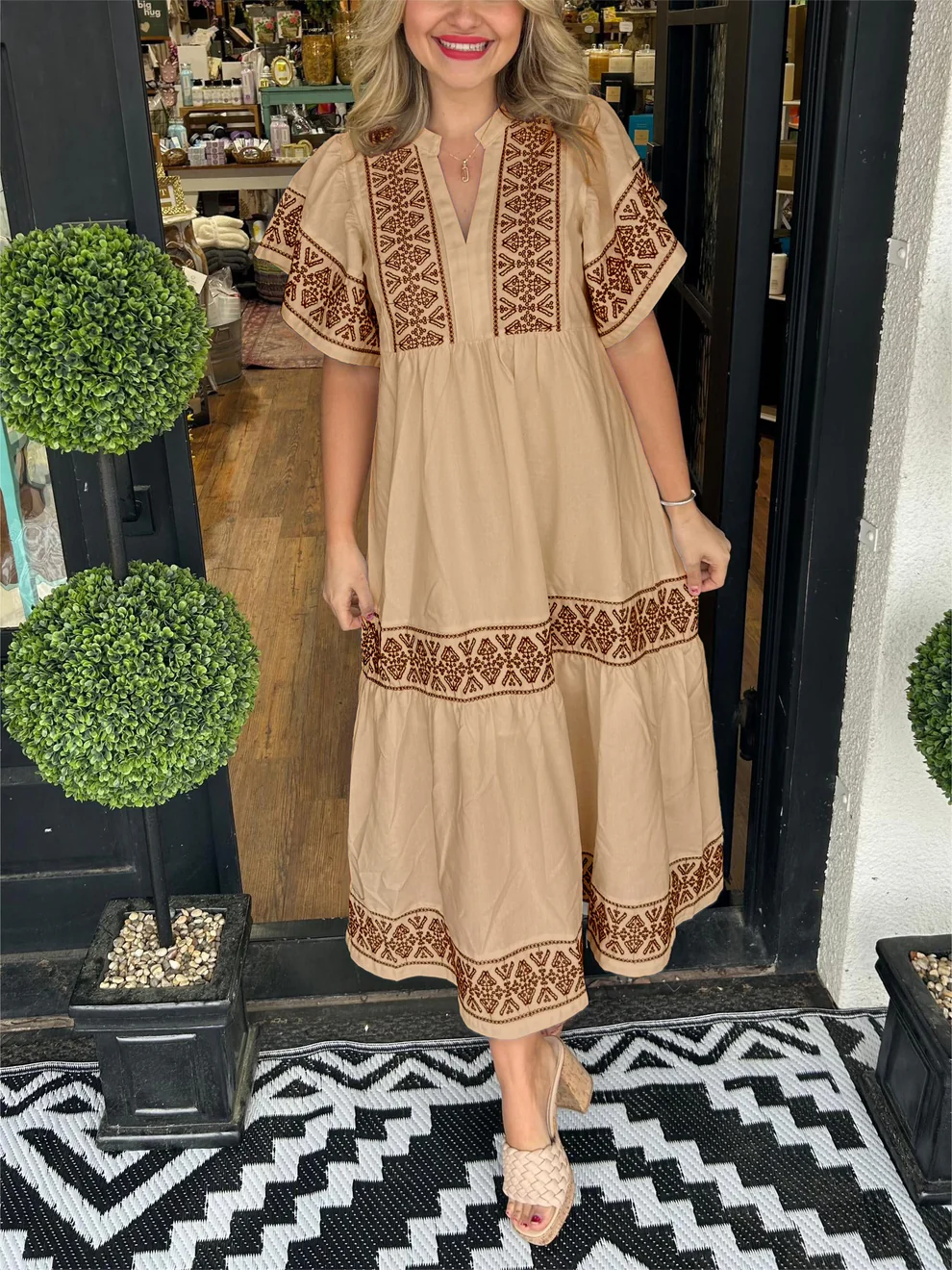 Elondra - Boho Dress with Soft V-neck line