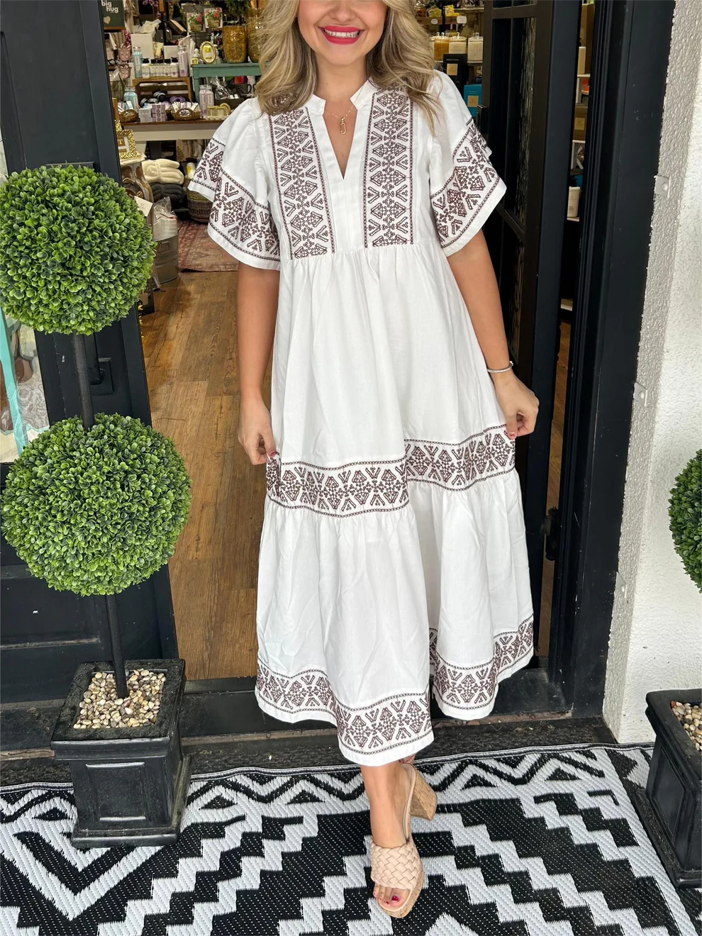 Elondra - Boho Dress with Soft V-neck line