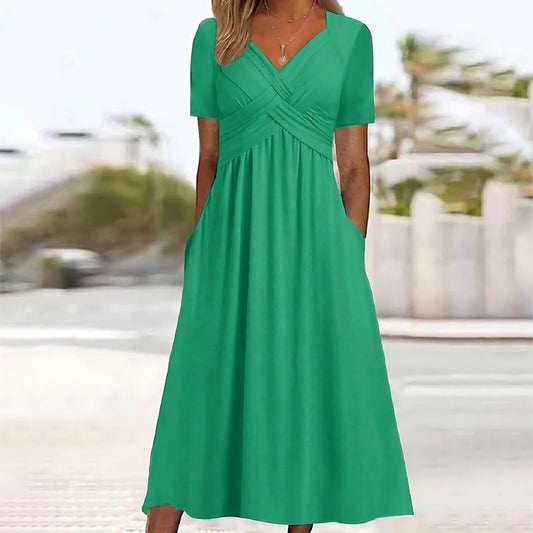 SELMA™| STYLISH CROSS-OVER MAXI DRESS