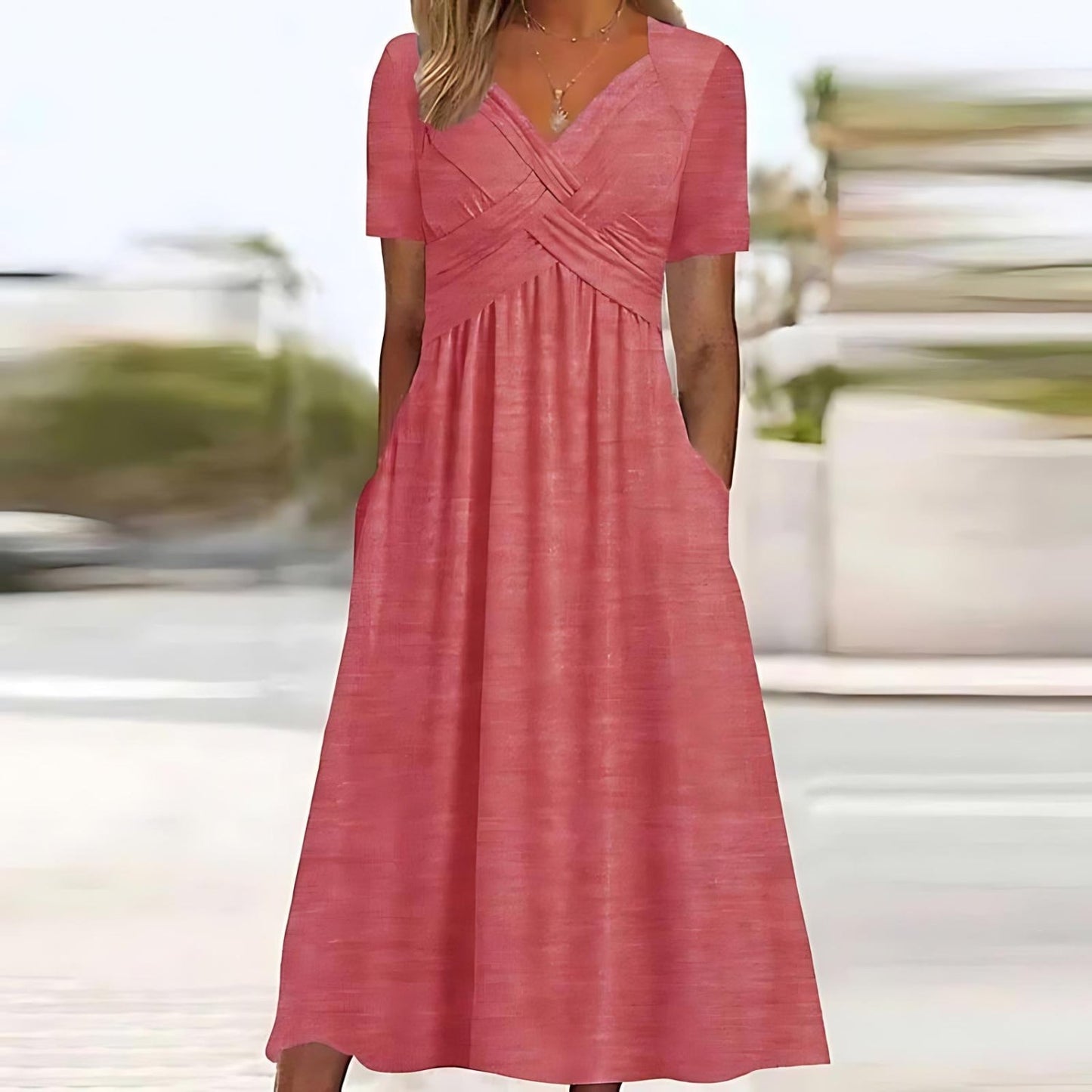 SELMA™| STYLISH CROSS-OVER MAXI DRESS