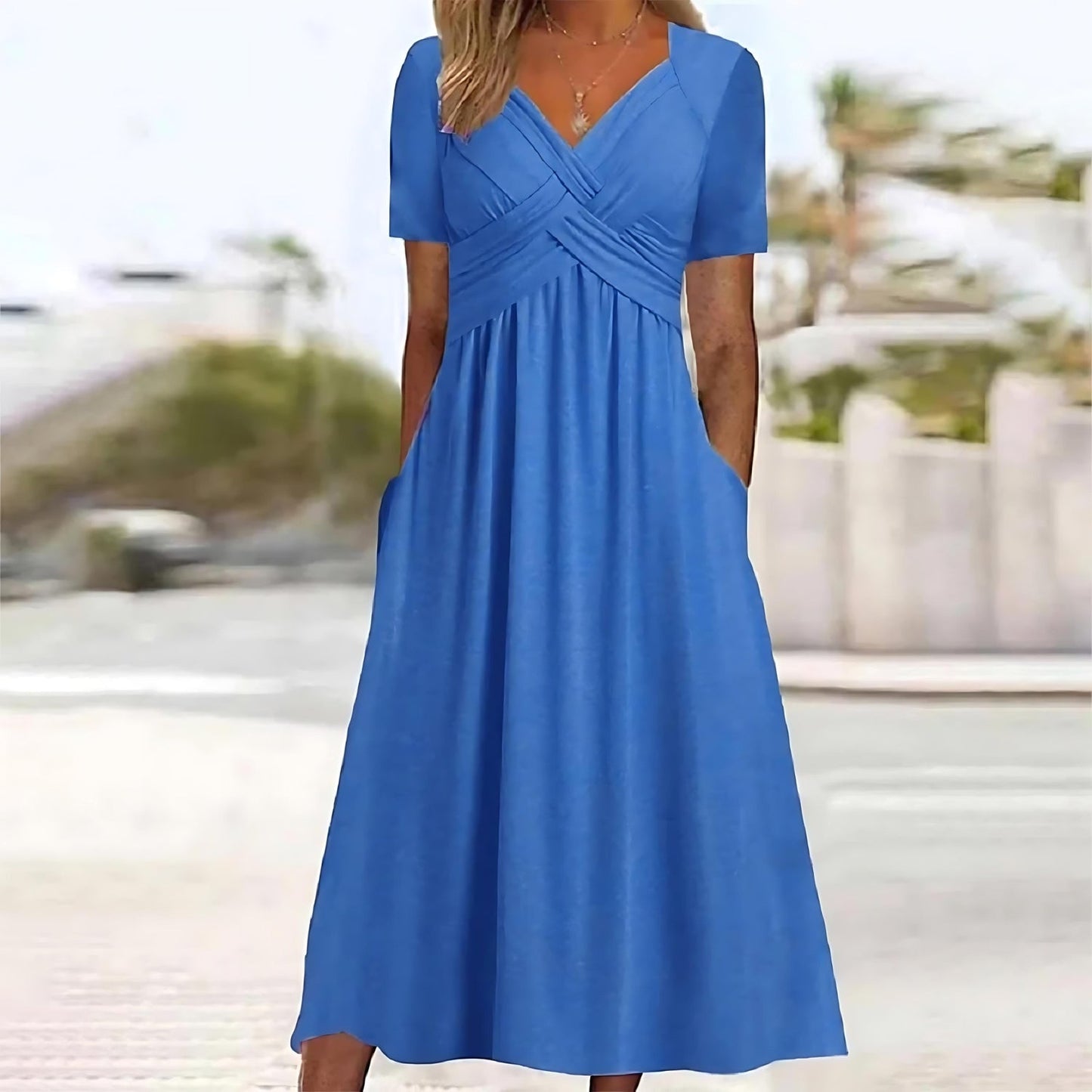 SELMA™| STYLISH CROSS-OVER MAXI DRESS