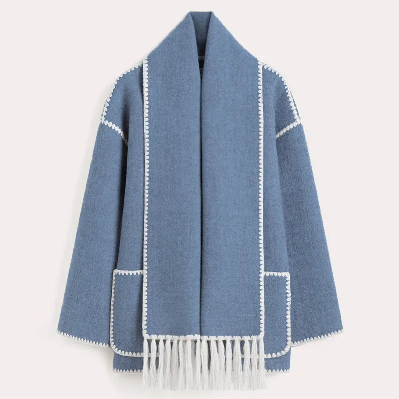 Sophia - Fringe Scarf Jacket