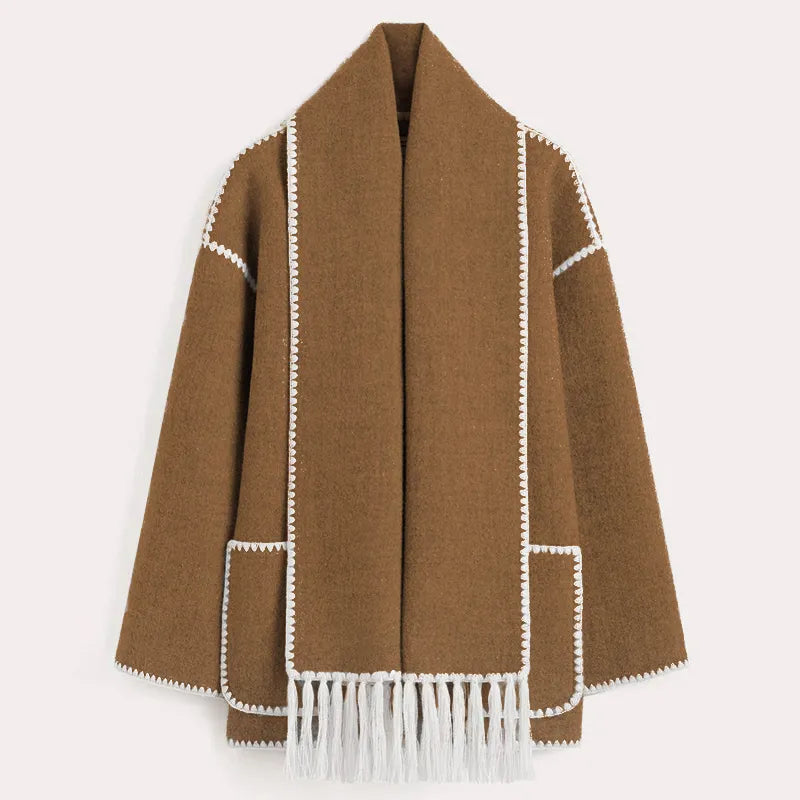 Sophia - Fringe Scarf Jacket