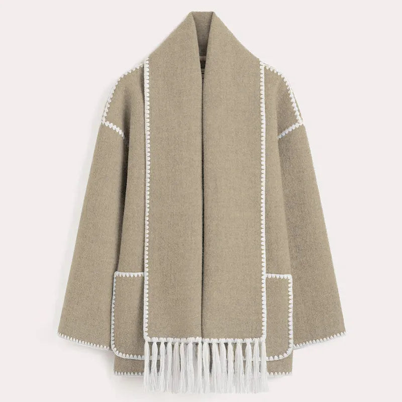 Sophia - Fringe Scarf Jacket