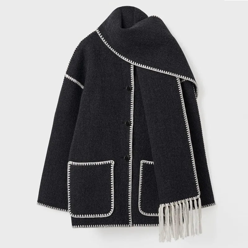 Sophia - Fringe Scarf Jacket