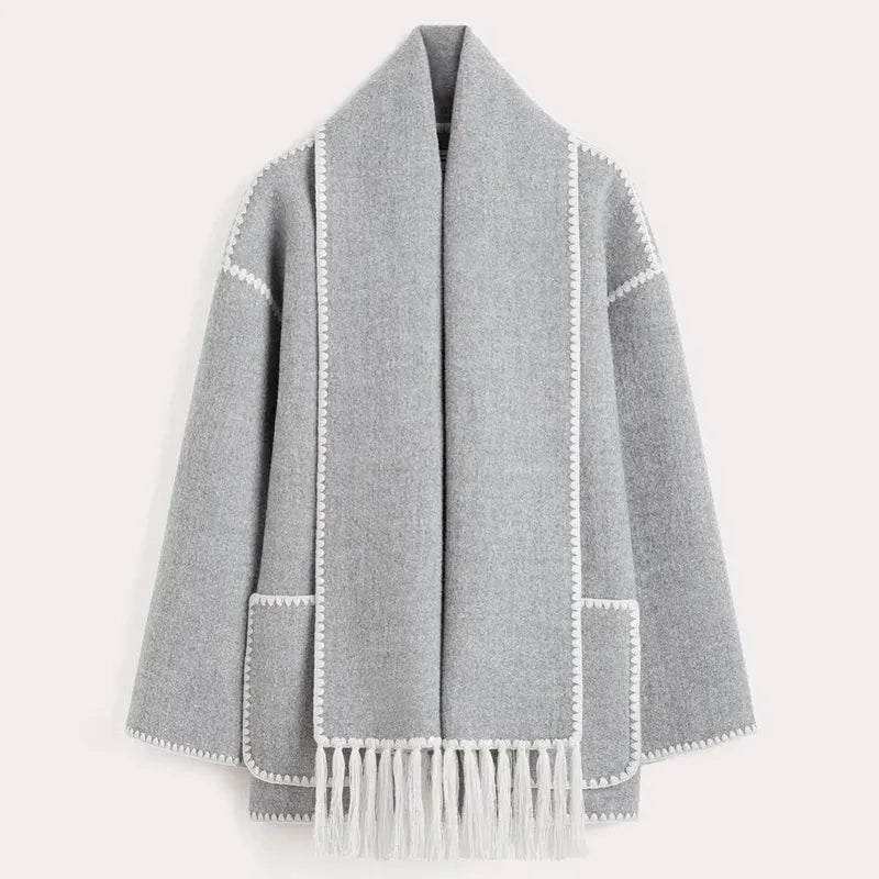 Sophia - Fringe Scarf Jacket