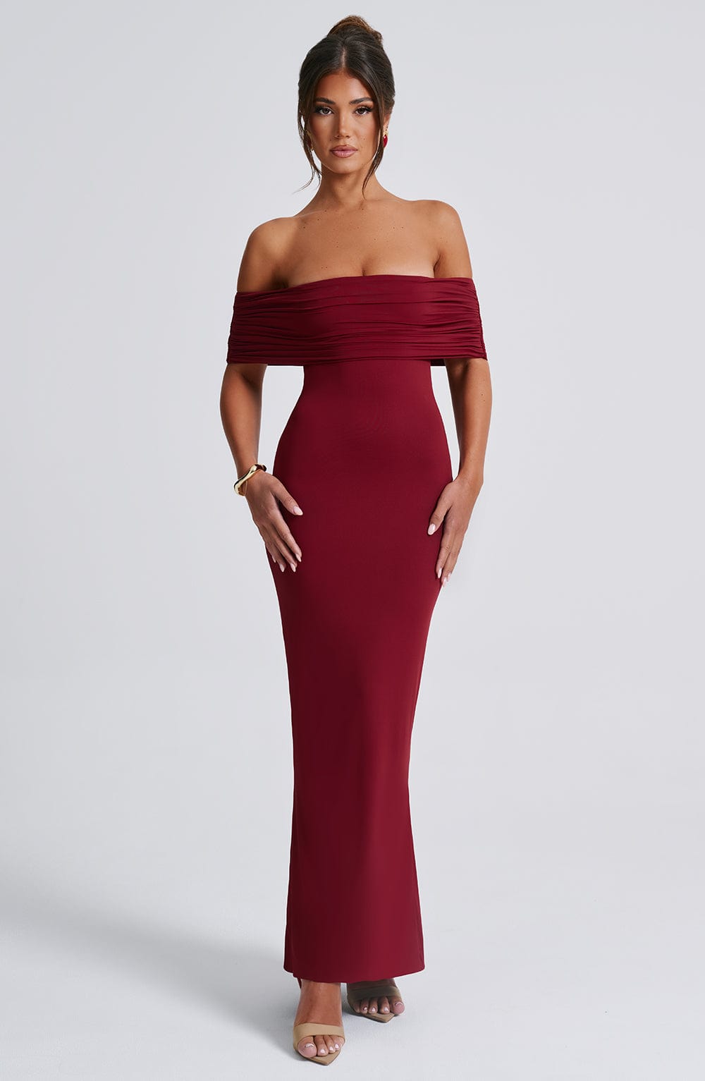 Lysira - Off-Shoulder Backless Maxi Dress