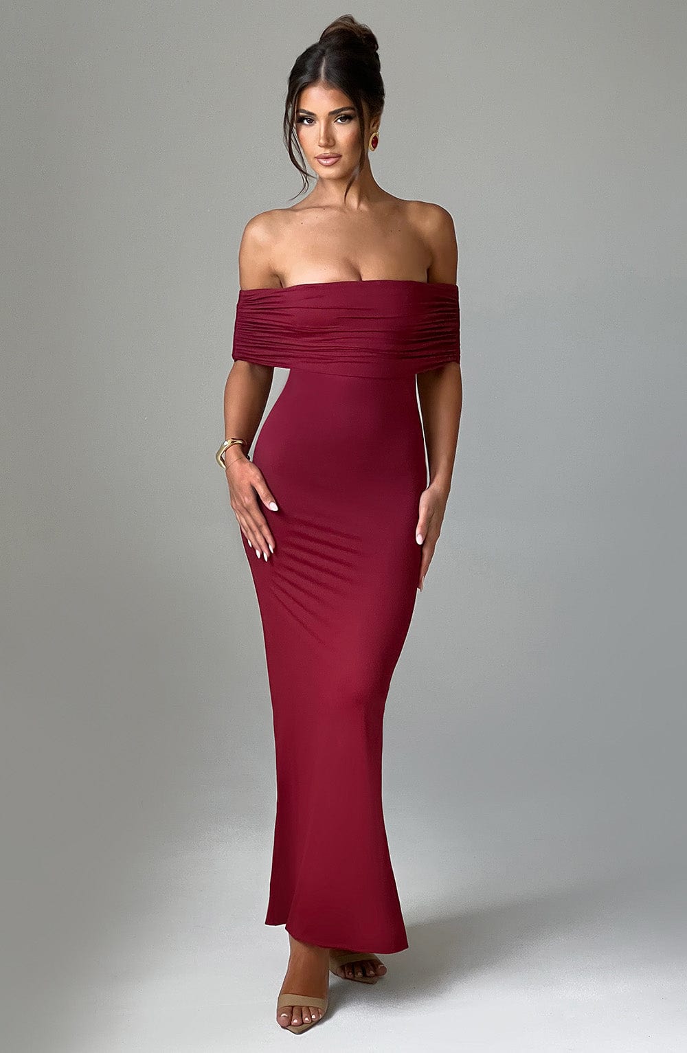 Lysira - Off-Shoulder Backless Maxi Dress