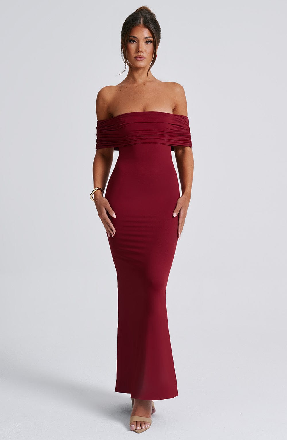 Lysira - Off-Shoulder Backless Maxi Dress