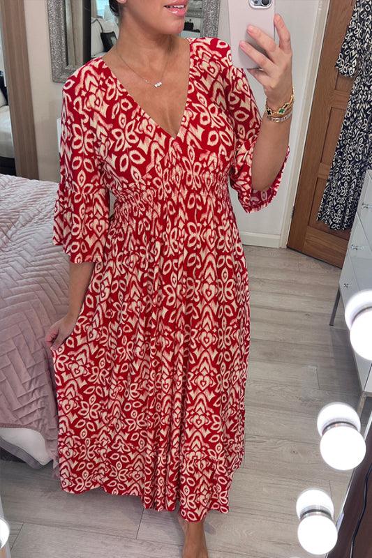 Nala Casual V-neck Long Dress