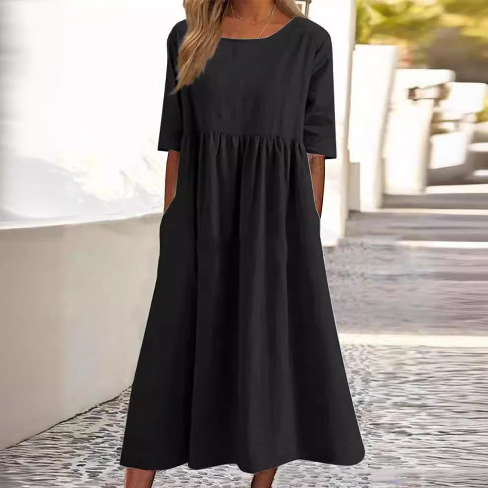 LIV - MIDI DRESS WITH HALF LENGTH SLEEVES