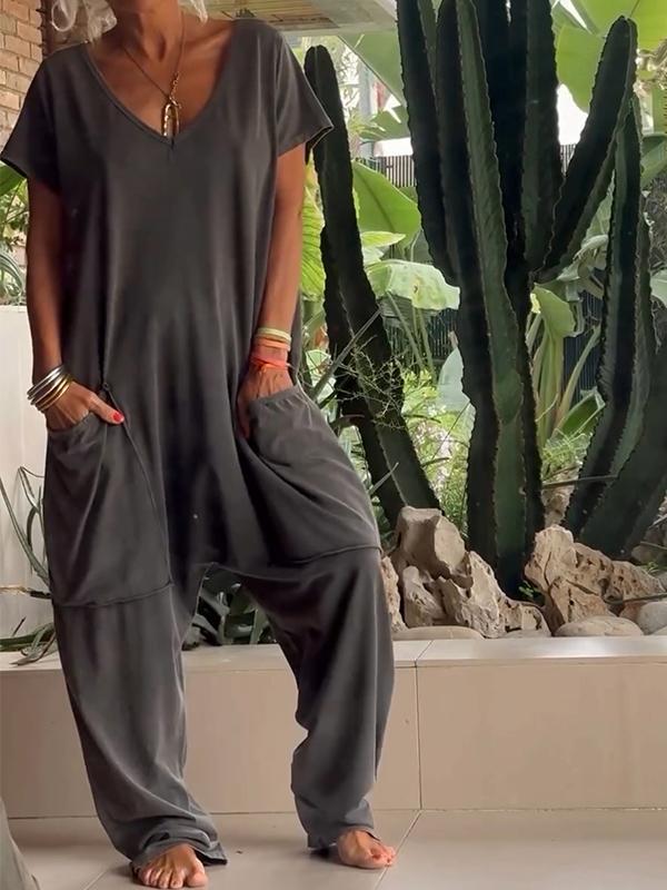 Viv - Solid Color Jumpsuit