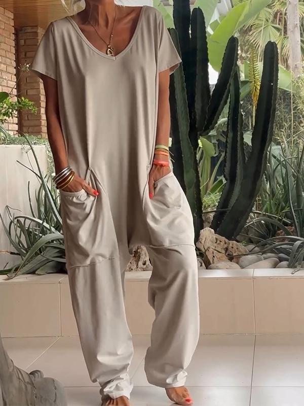 LORA™ | Casual V-neck Jumpsuit