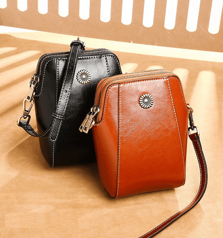 Iris ™ | Retro Crossbody Leather Bag