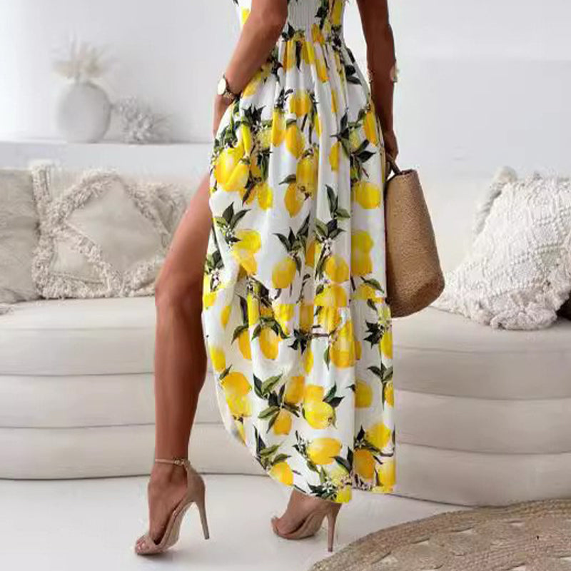 CARO™ | WOWEN'S ELEGANT LEMON PRINT DRESS