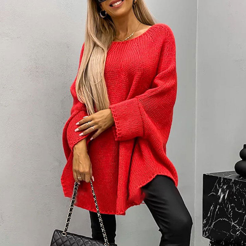 Celia - Elegant Knitted Cape Sweater