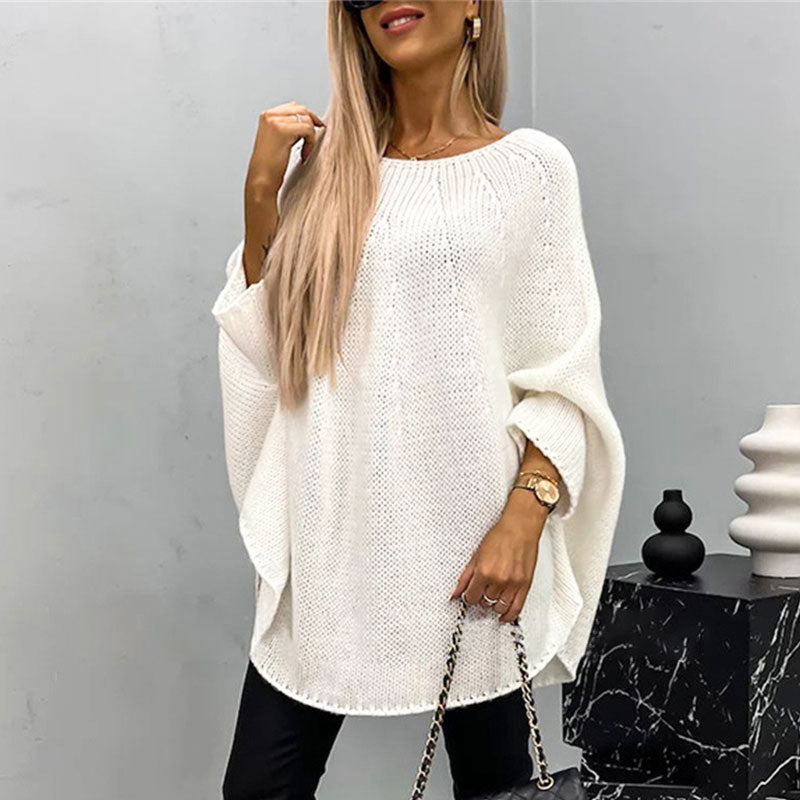 Celia - Elegant Knitted Cape Sweater