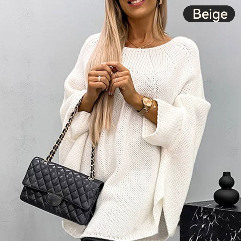 Celia - Elegant Knitted Cape Sweater