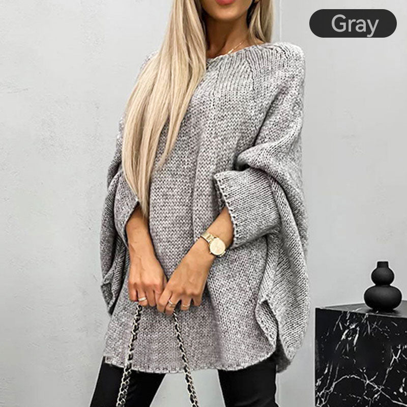 Celia - Elegant Knitted Cape Sweater